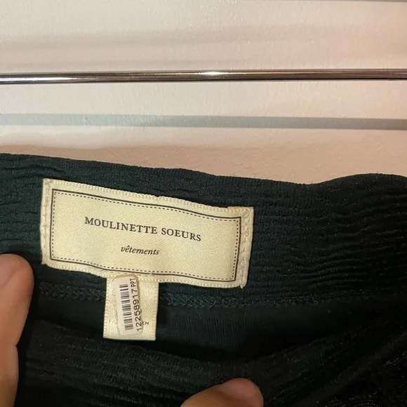 ANTHRO + MOULINETTE SOEURS Dark Green Floral Textured Pencil Skirt Size 2 - Picture 5 of 7